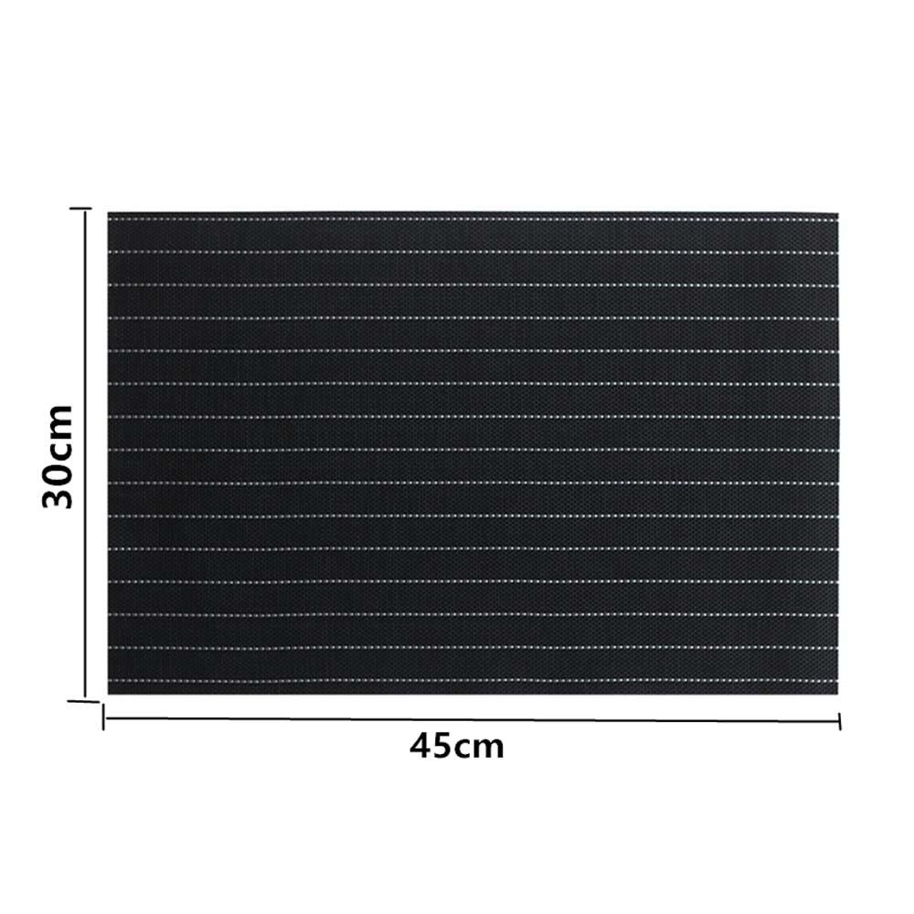Bộ 2 / 4 / 6 Miếng Lót Bàn Ăn Bằng PVC Màu Đen Chống Trượt Tiện Dụng