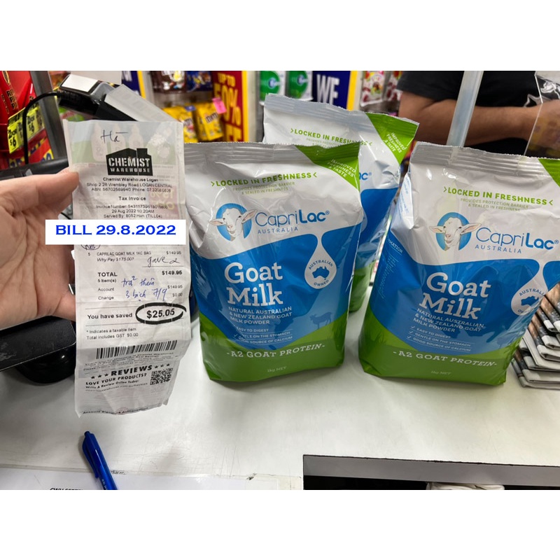 SỮA DÊ CAPRILAC GOAT MILK của Úc 1kg - bill mua hàng 10.2023