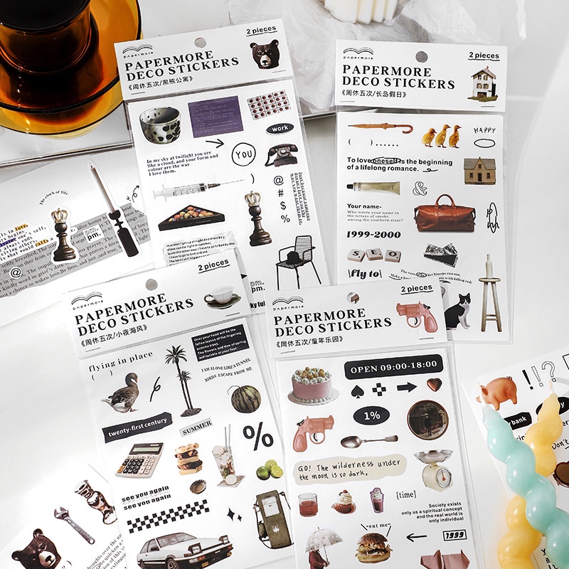 Bộ 2 Tấm Sticker Dán Trang Trí Hình Mhamm Màu Trắng Đen Sáng Tạo