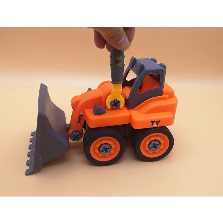 Đồ chơi xe công trình mô hình lắp ráp hiệu Híp's Toys, Model 0591-2 bằng nhựa