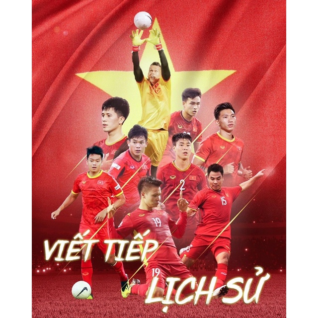 3-6 ảnh poster treo bóng đá đội tuyển việt nam / tranh cầu thủ bóng đá Việt Nam