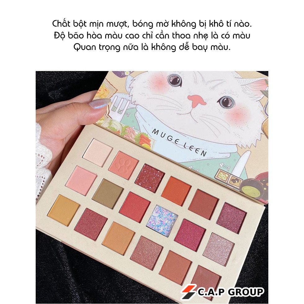Bảng phấn mắt nội địa trung nhũ lấp lánh kim tuyến 18 ô màu trang điểm mắt Muge Leen - [ Mẫu mới ] | BigBuy360 - bigbuy360.vn