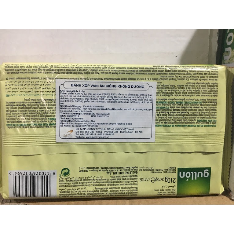 Bánh Kem xốp Gullon ăn kiêng không đường 180g | BigBuy360 - bigbuy360.vn