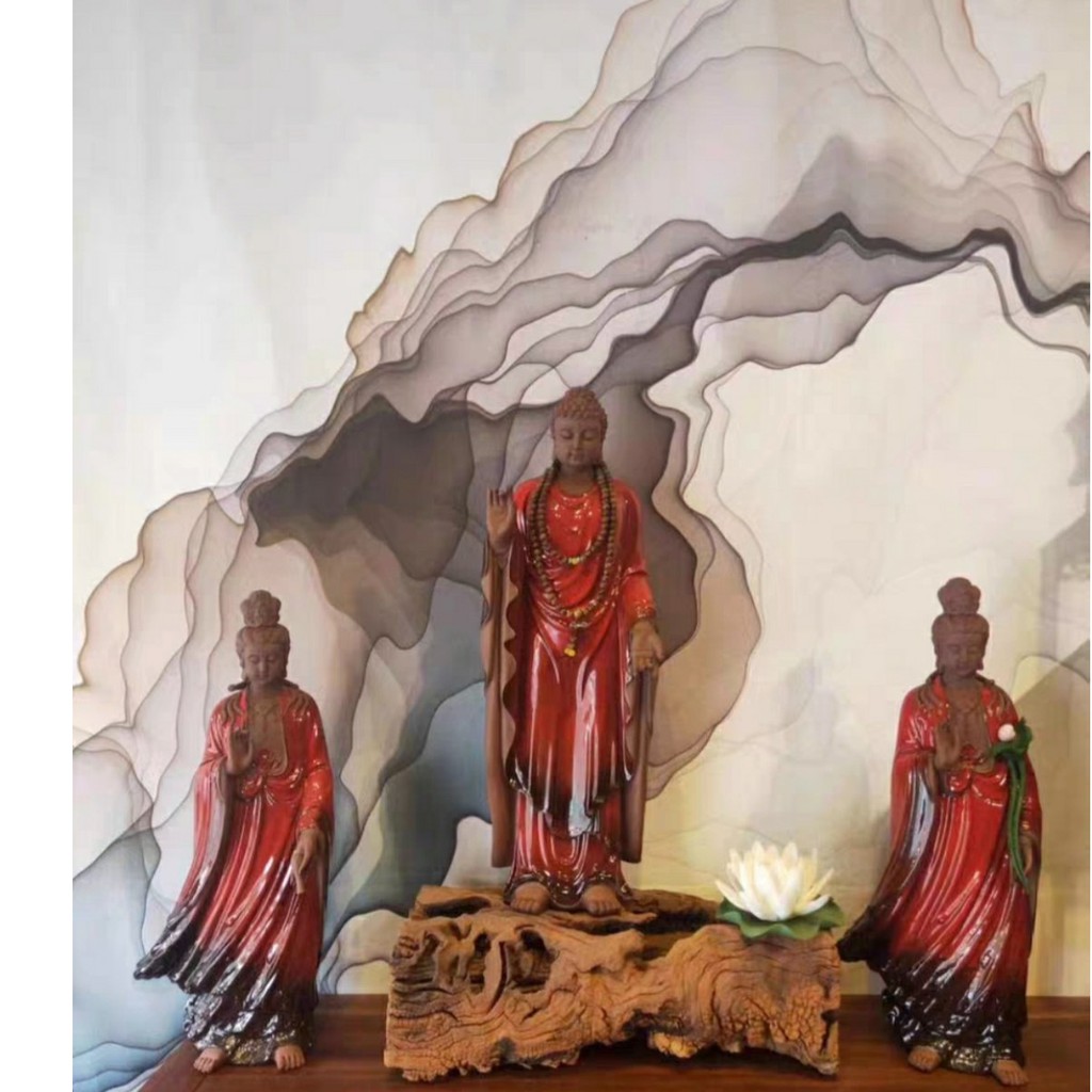 Tượng gốm Như Lai, Phật Thích ca- Quan Âm Bồ Tát- Tượng gốm tử sa trang trí decor không gian tịnh tâm
