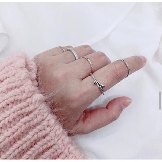Nhẫn bạc thái lá trúc