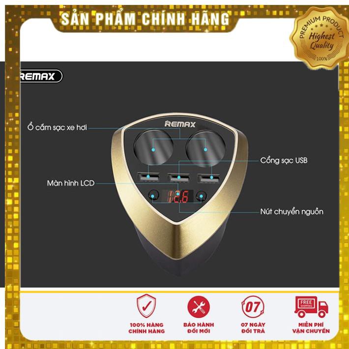 Bộ tẩu sạc đa năng trên ô tô 3 cổng USB Remax CR-3XP - Hàng Chính Hãng 💖 HÀNG CHÍNH HÃNG 💖