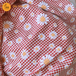 Vải thô hoa cúc may scrunchies khăn bandana turban