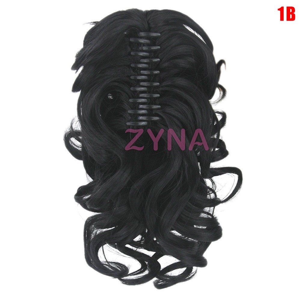 Ready Stock Claw Thick Wavy Wig Curly Long Layered Ponytail Wig Clip On Hair Extension &VN