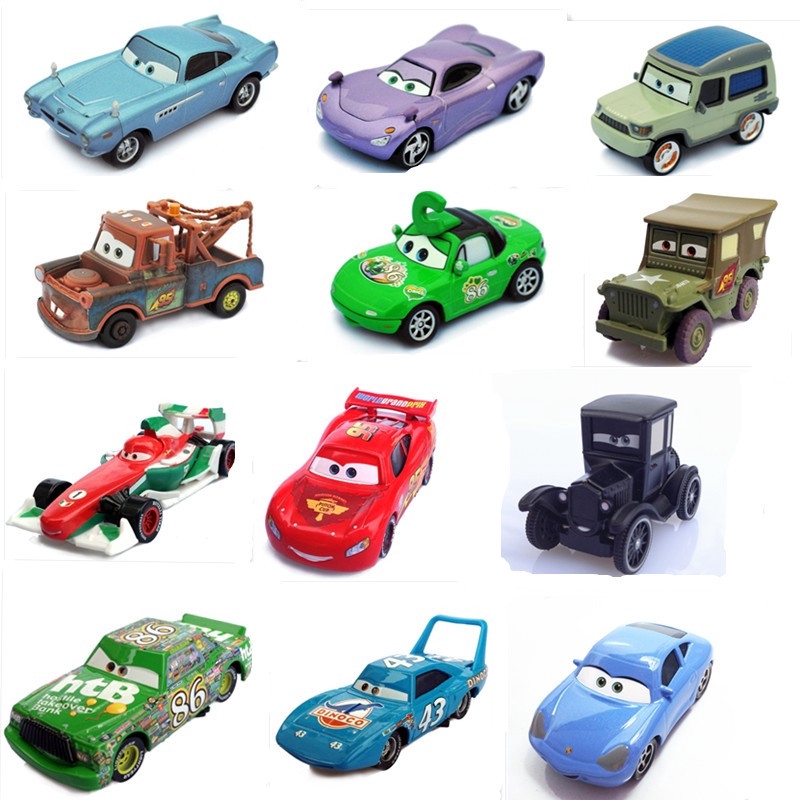 Ô tô 12 cái Đồ chơi Hợp kim Xe Lightning McQueen Sally Carrera Đồ chơi Trang trí Quà tặng Sinh nhật cho Trẻ em