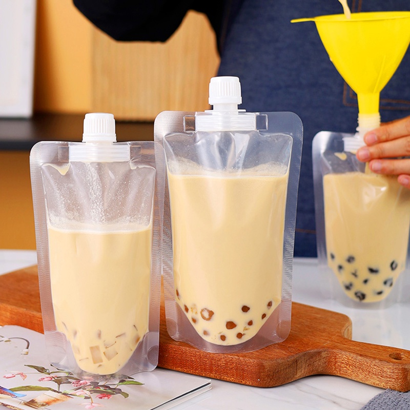 Túi Đựng Bảo Quản Thức Ăn/ Sữa Đậu Nành/ Nước Ngọt Bằng Nhựa Có Vòi Hút Tiện Dụng