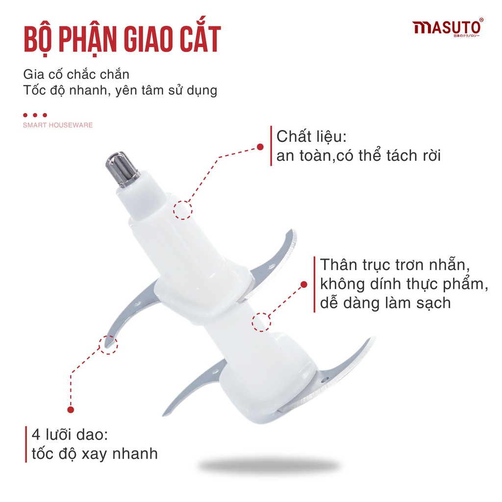 Phụ Kiện Dao Và Cối Máy Xay Masuto (Thủy Tinh)