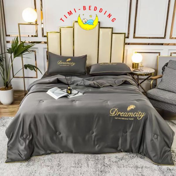 Bô chăn ga gối dreamcity home phi lụa chăn trần cao cấp, sang trọng, mềm mại và mái mẻ – Timibedding