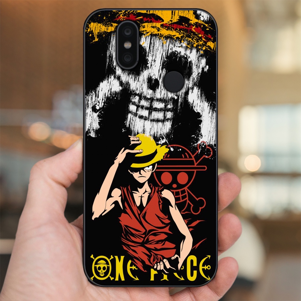 Ốp lưng Xiaomi Redmi S2 viền đen in hình Luffy One Piece