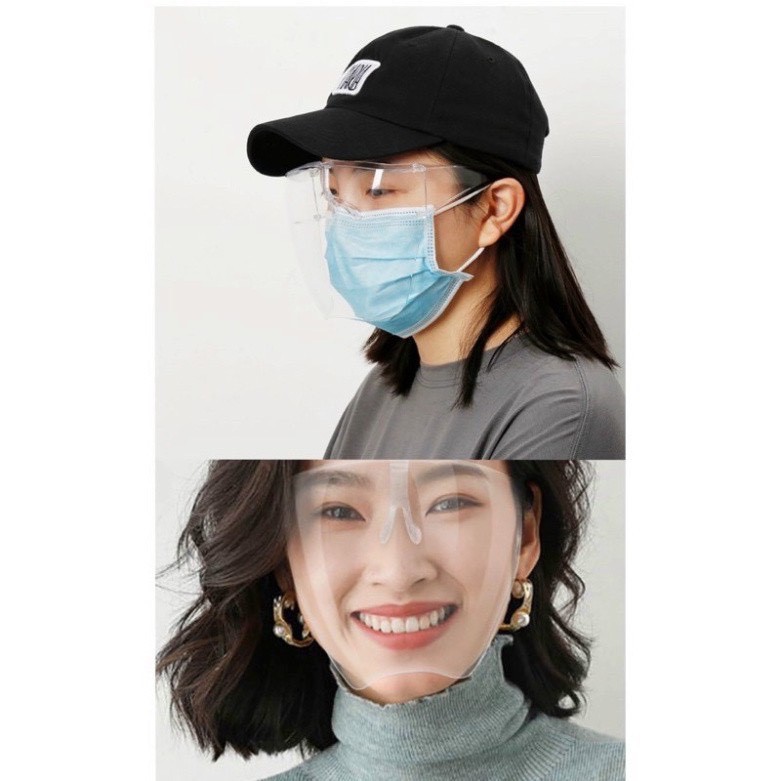 Mắt kính bảo hộ FACE SHIELD MASK chống giọt bắn, chống bụi, che hết khuôn mặt bảo vệ mắt toàn diện tròng trong suốt