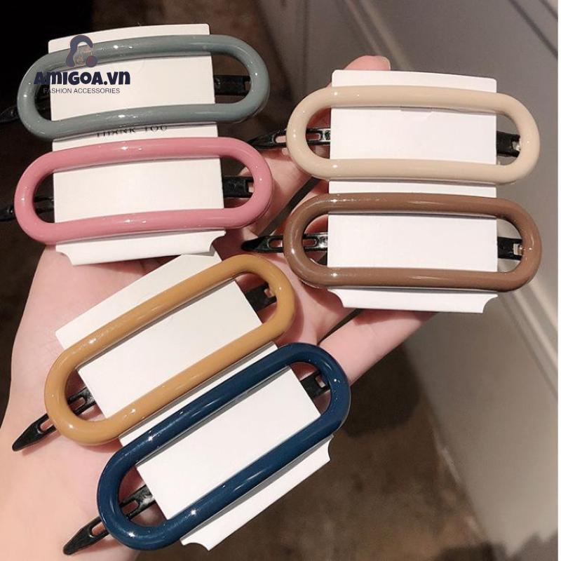 【amigoa.vn】Kẹp Tóc Mái Màu Kẹo Đơn Giản