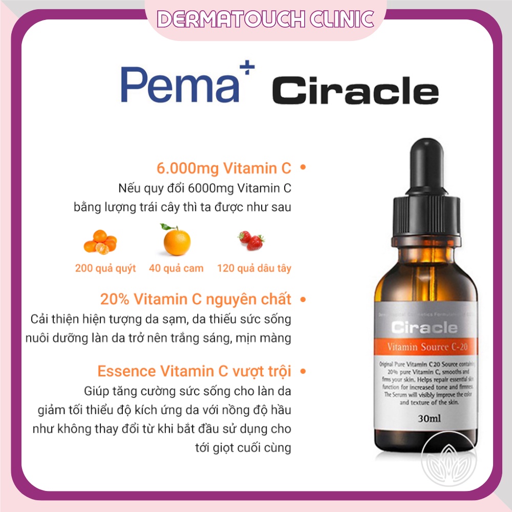 ✅[Chính Hãng] Vitamin C 20 Source Ciracle dưỡng trắng da