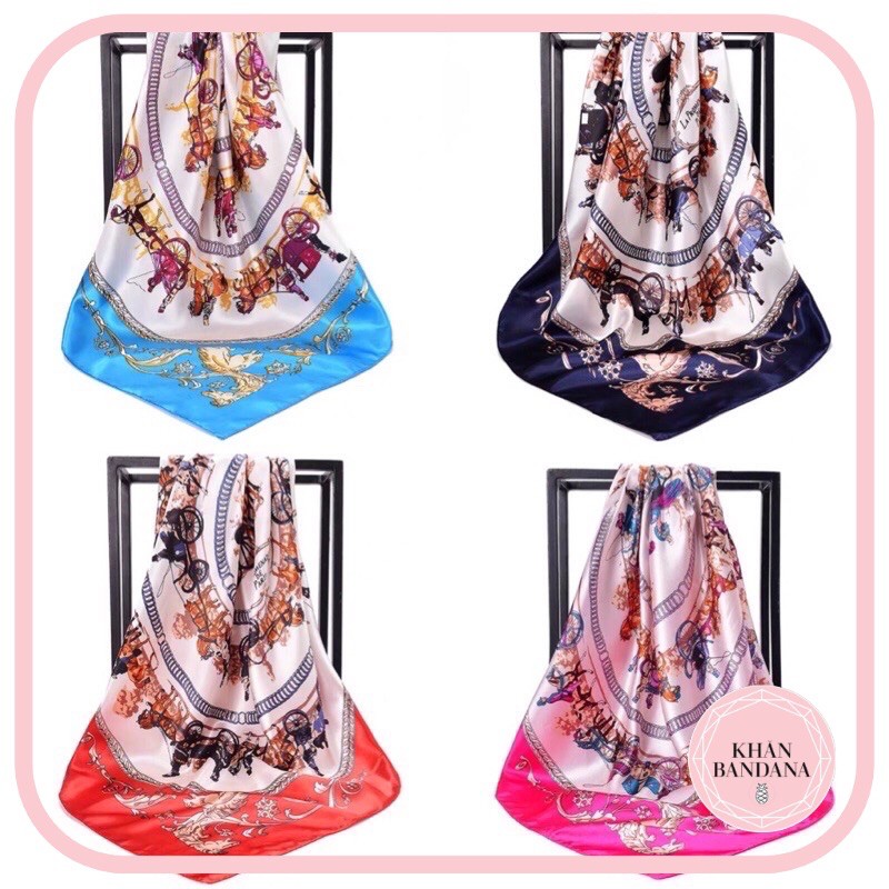 Khăn Bandana khổ vuông to 90x90cm làm áo yếm, quàng đầu, sử dụng được nhiều kiểu đa năng