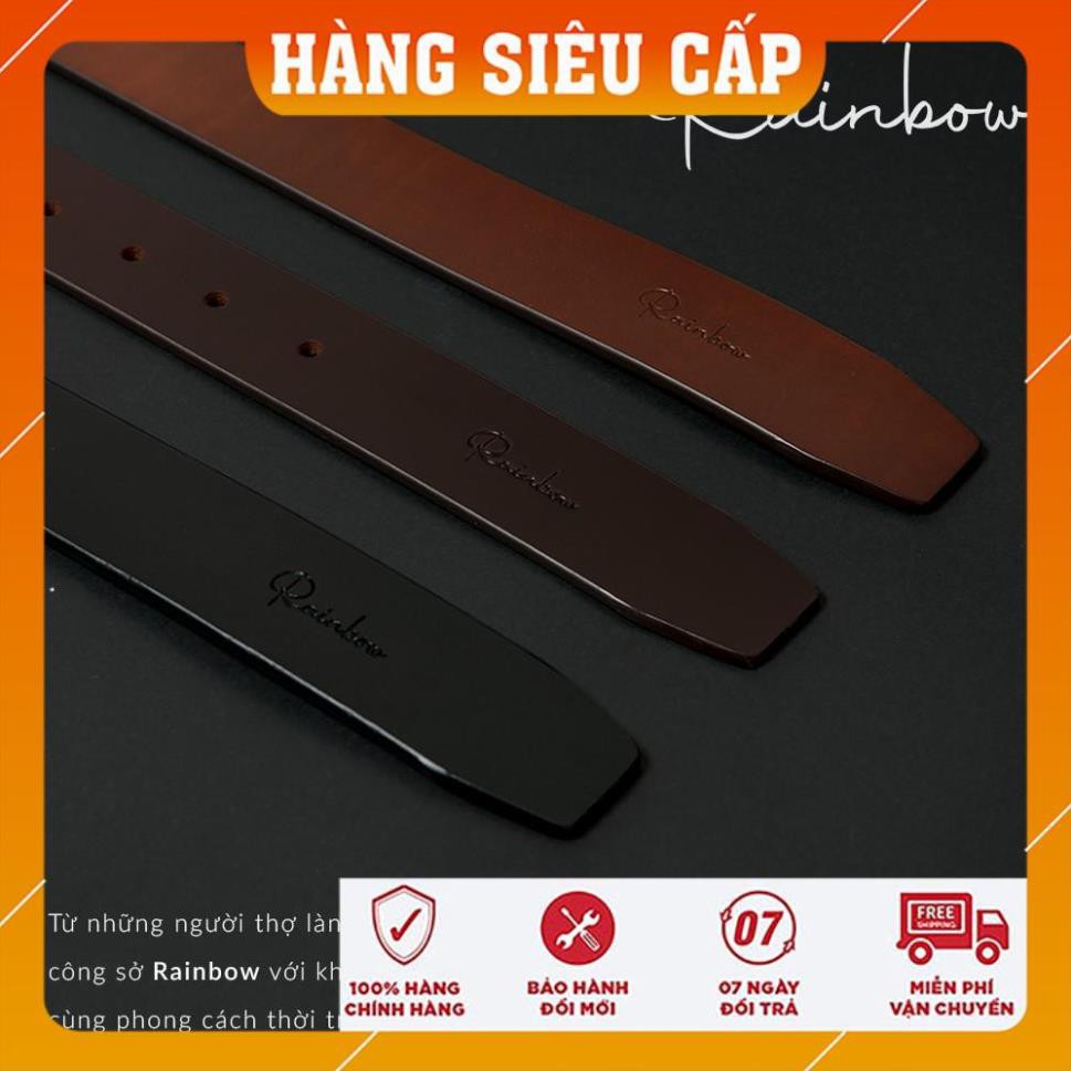 [ DA THẬT- HÀNG SIÊU CẤP ] Thắt lưng nam/Thắt lưng da thật khóa kim ba dây Italy cao cấp Rainbow 002 -Hàng nhập khẩu