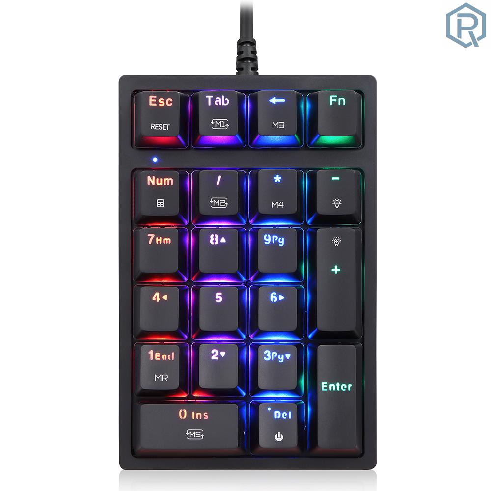 Bàn phím cơ Motospeed K24 21 phím có dây với 13 hiệu ứng đèn RGB