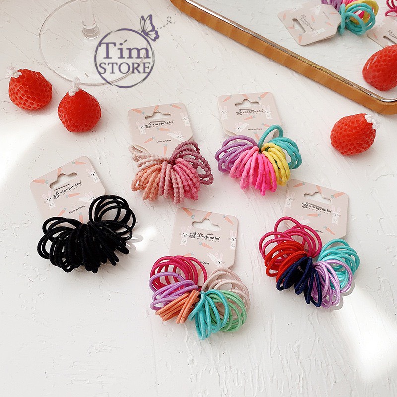 Set dây thun cột tóc nhí nhỏ bé gái TIMSTORE màu sắc chun tươi sáng dễ thương