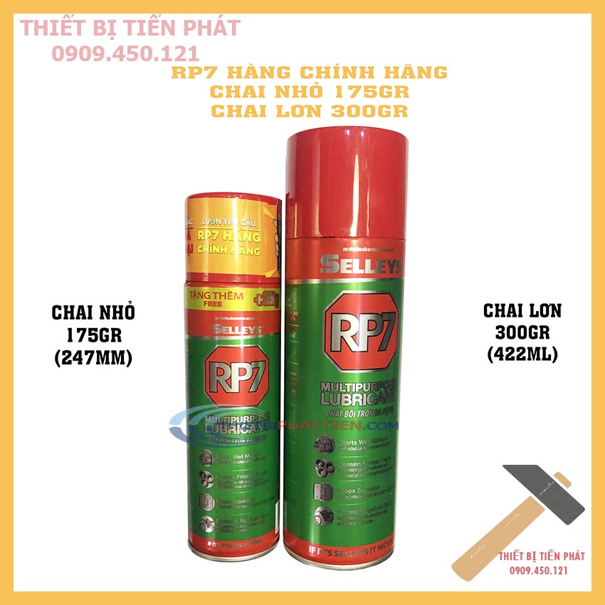 Chai Xịt Chồng Rỉ Xét Và Bôi Trơn Đa Dụng RP7 Chai Nhỏ 175gr, Chai Lớn 300gr Hàng Chính Hãng