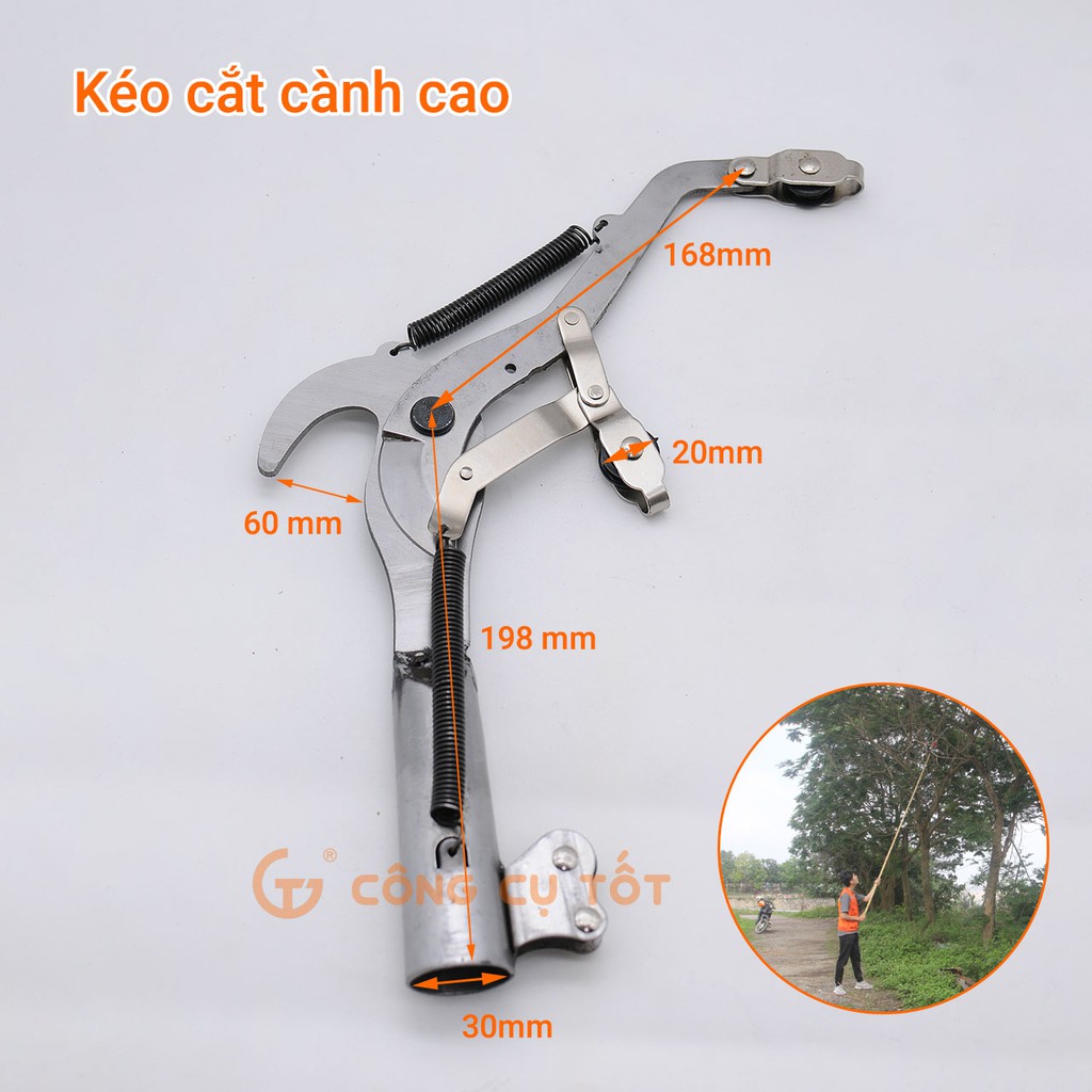 Dụng cụ cắt, tỉa cành cây, kéo cắt cành trên cao chuyên dụng GT577 kèm theo 4m dây