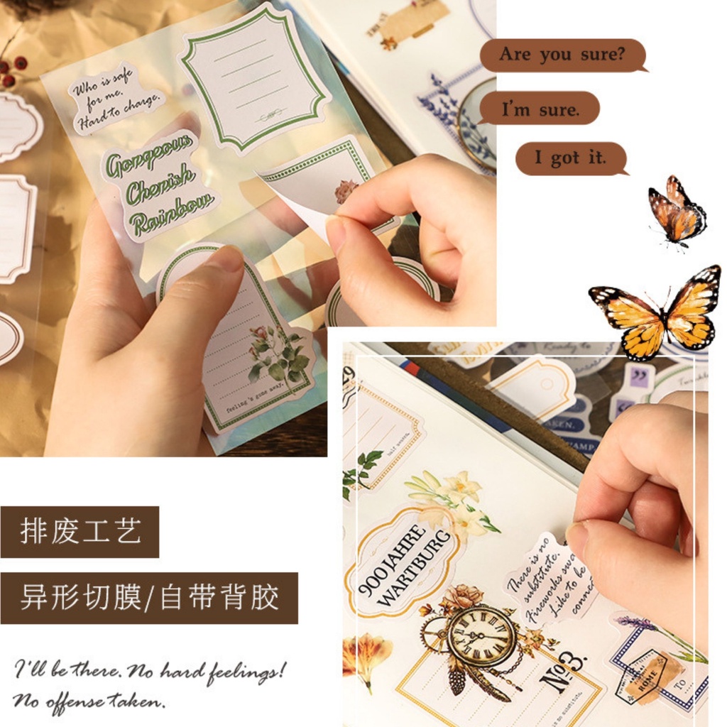 Sticker hình khung trang trí sổ phong cách hiện đại và vintage, hình dán sticker trang trí hình khung