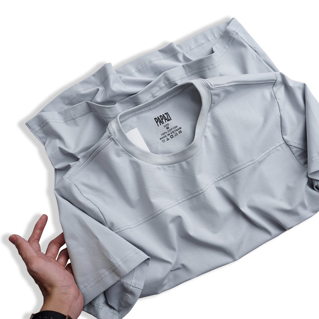 Áo thun kẻ ngang nam tay ngắn trơn 100% cotton, áo phông co gian cao cấp dáng rộng dễ phối | BigBuy360 - bigbuy360.vn