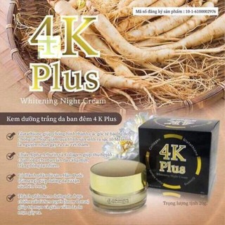 KEM DƯỠNG TRẮNG DA MẶT BAN ĐÊM 4K PLUS WHITENING NIGHT CREAM[ Hàng thailand Chính Hãng ]