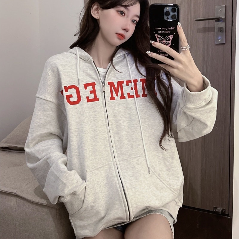 SUXI Áo Nỉ Nữ Dài Tay Có Mũ Thời Trang Hàn Mới