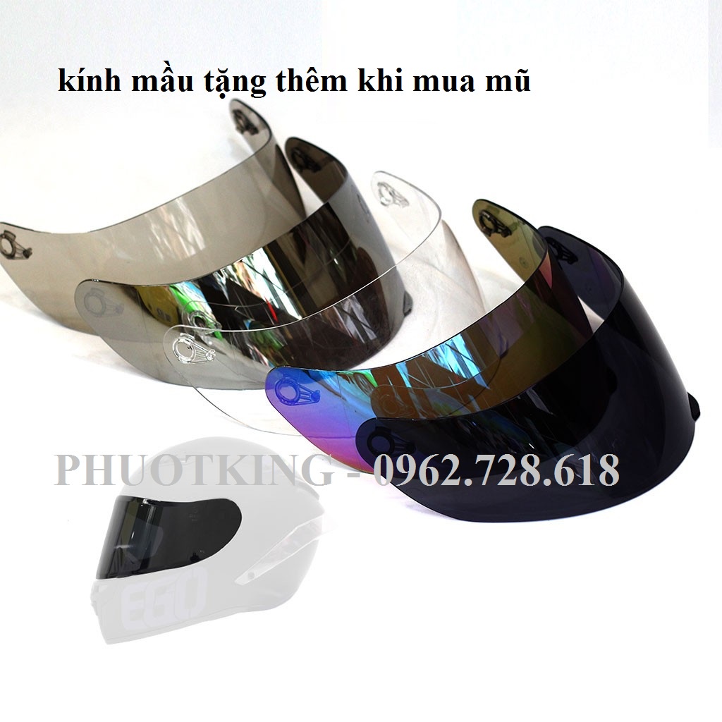 [Tặng thêm kính mầu] Mũ bảo hiểm fullface ROC 05 cam xám 2 kính siêu đẹp