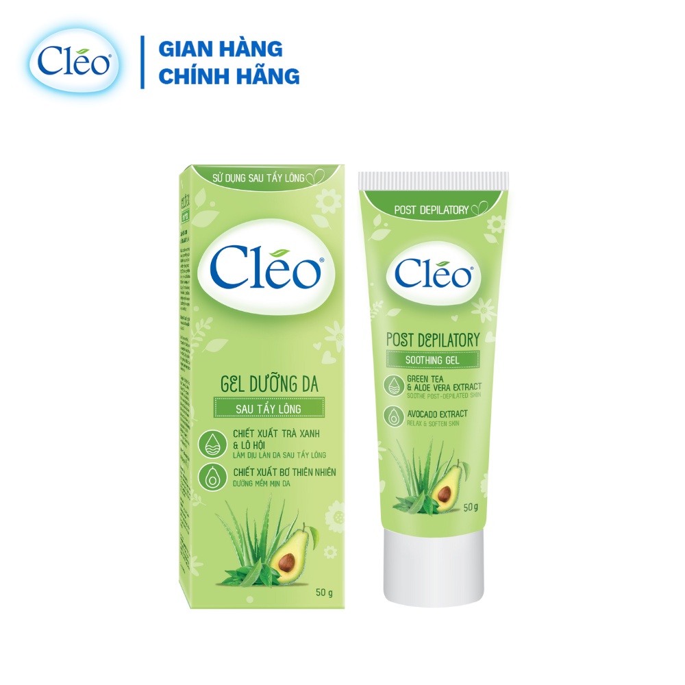 [Che Tên] Gel Dưỡng Dịu Da Sau Tẩy Lông Cléo Từ Bơ, Lô Hội &amp; Trà Xanh 50g