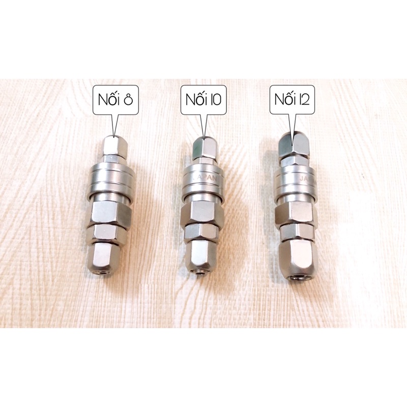 Đầu Nối Dây Hơi Khí Nén HÀNG NHẬT SỊN Nối Ống 8, Ống 10, Ống 12 ẢNH THẬT