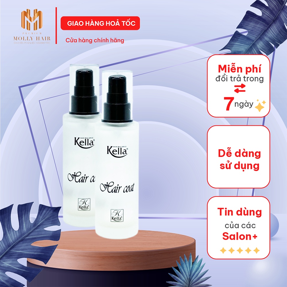 Dầu Bóng Tóc Mollyhair Kella Hair Coat, cup cấp độ sáng bóng và phục hồi tóc bị hư tổn 60ml