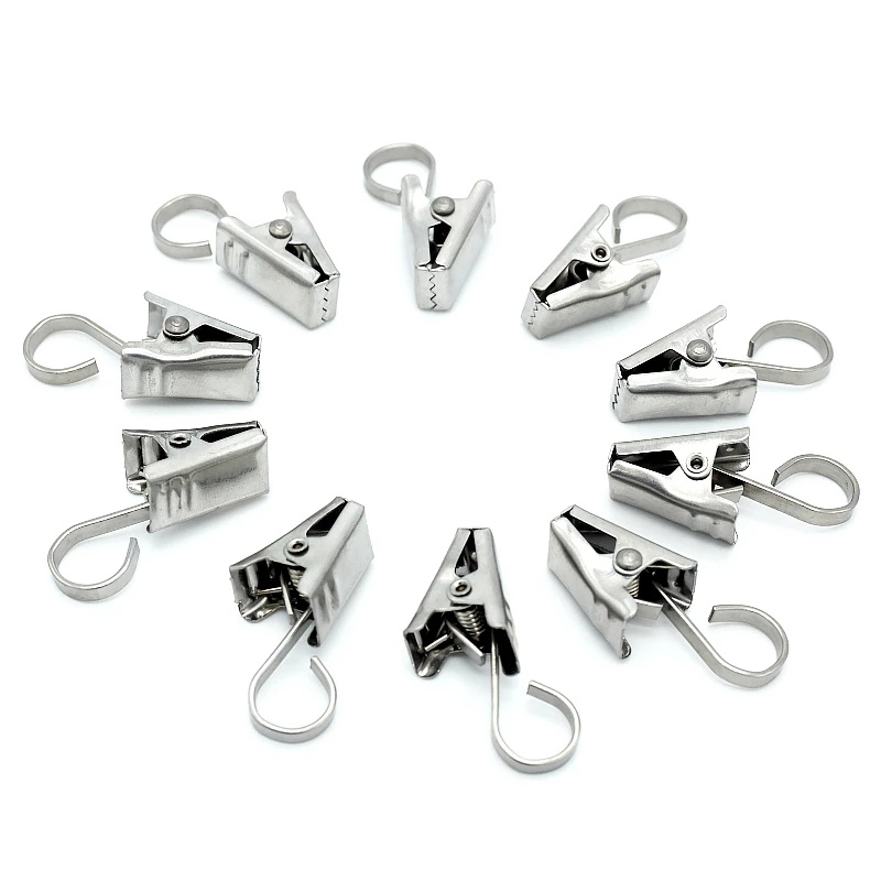 Set 10 móc treo rèm cửa bằng thép không gỉ cao cấp