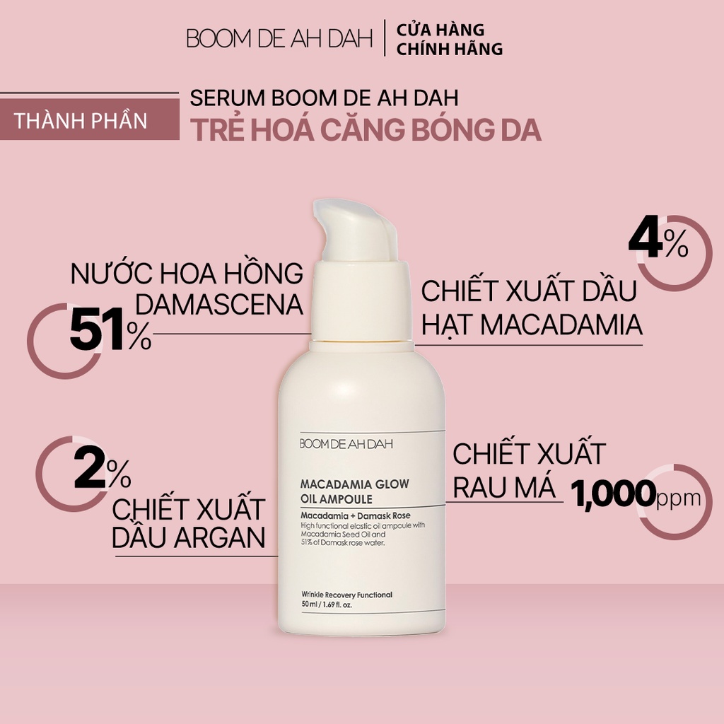 Bộ Sản Phẩm Serum Dưỡng Trắng Căng Bóng Da Boom De Ah Dah Ampoule 50ml
