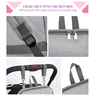 Balo Bỉm Sữa Có Đai Giữ Em Bé Và Cổng USB