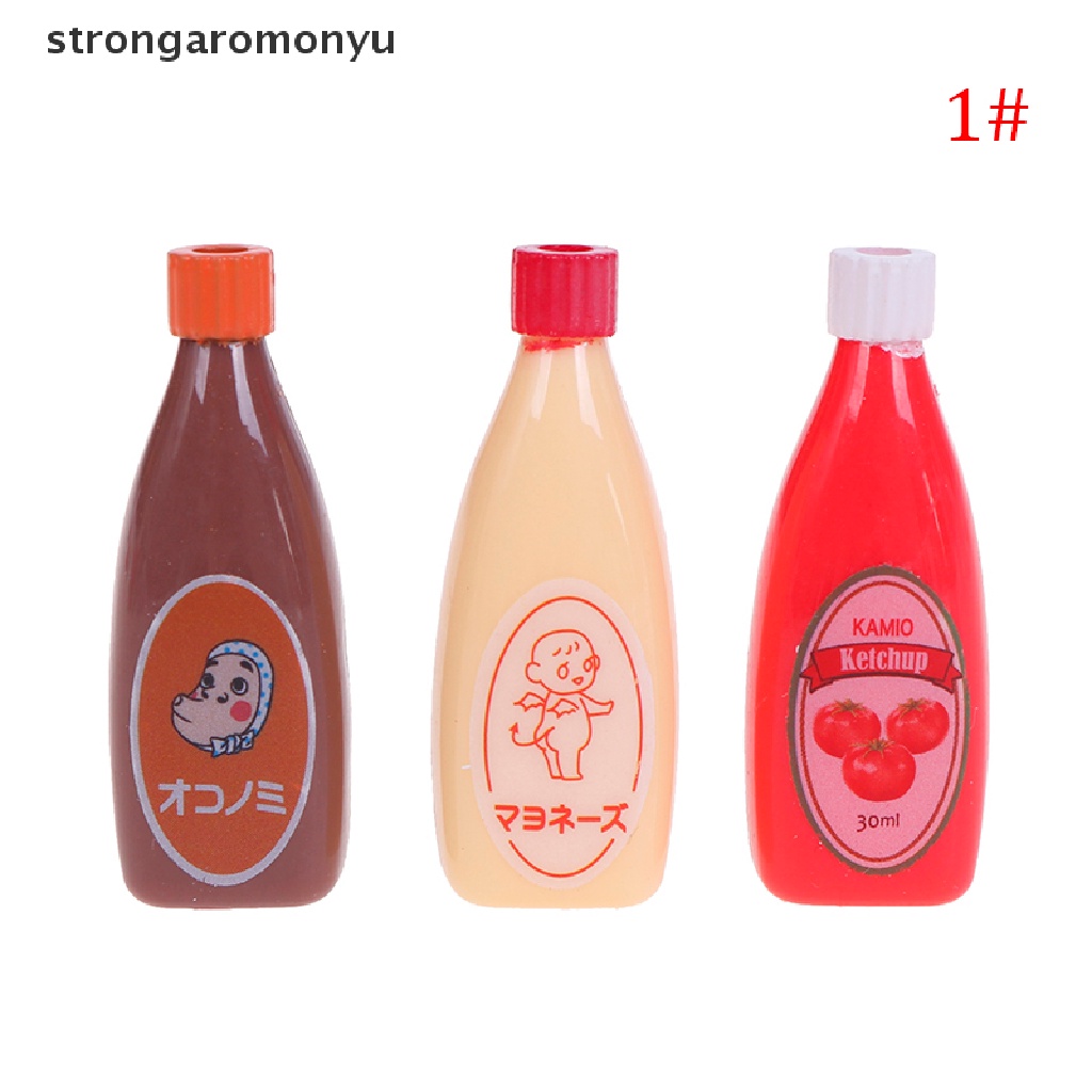 Set 3 Chai Nước Sốt / Sô Cô La Tỉ Lệ 1: 12 Dùng Trang Trí Nhà Búp Bê