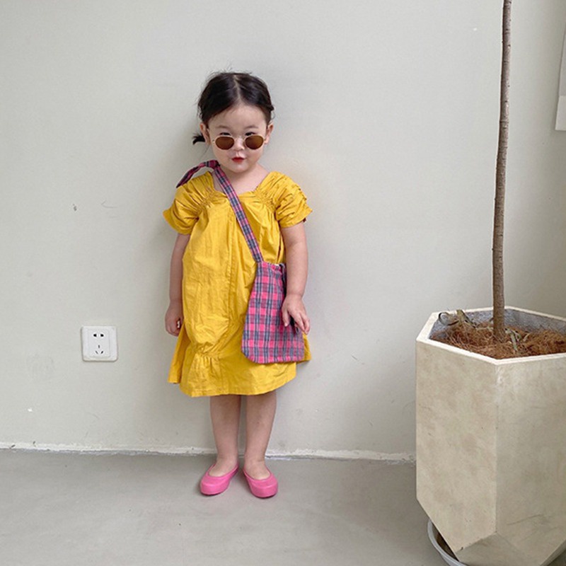 Đầm Công Chúa Tay Ngắn Màu Trơn Se7en Cho Bé Gái