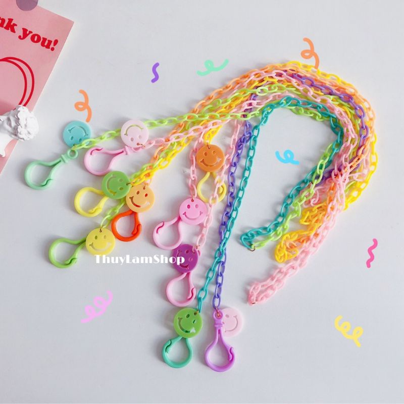 Dây đeo trang trí khẩu trang/mắt kính chống rớt gắn mặt cười thời trang tiện lơi