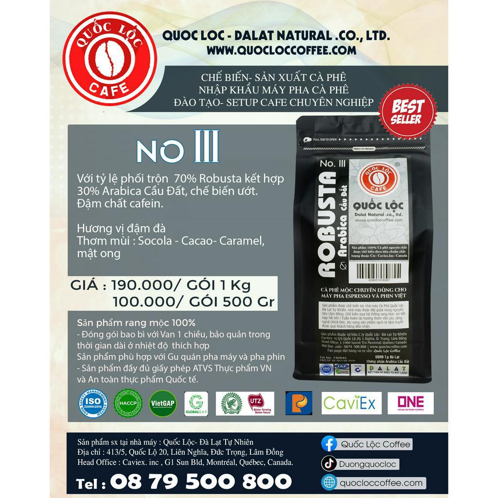 Cà phê rang mộc nguyên chất 70% robusta & 30% arabica - cà phê rang xay - 500gr- No3