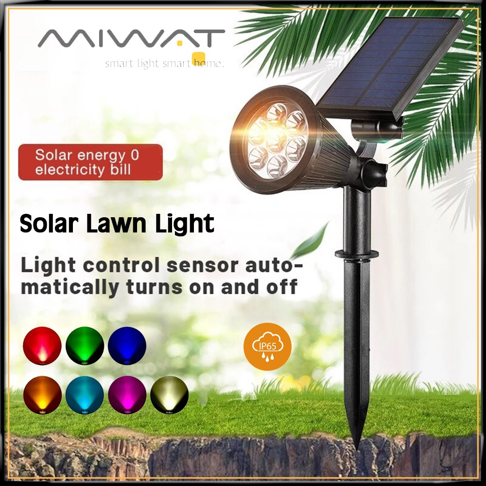 MIWAT 7LED Đèn Năng Lượng Mặt Trời Đèn Sân Vườn Đèn Năng Lượng Mặt Trời Được Chôn Dưới Đất Đèn Đường Ngoài Trời Chống Nước Đèn Điểm.