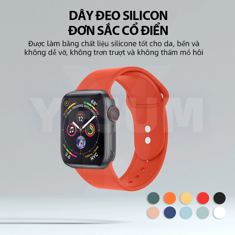 【Đã sẵn sàng】 Dây đeo thể thao có thể điều chỉnh thay thế của Apple Watch Silicone Band