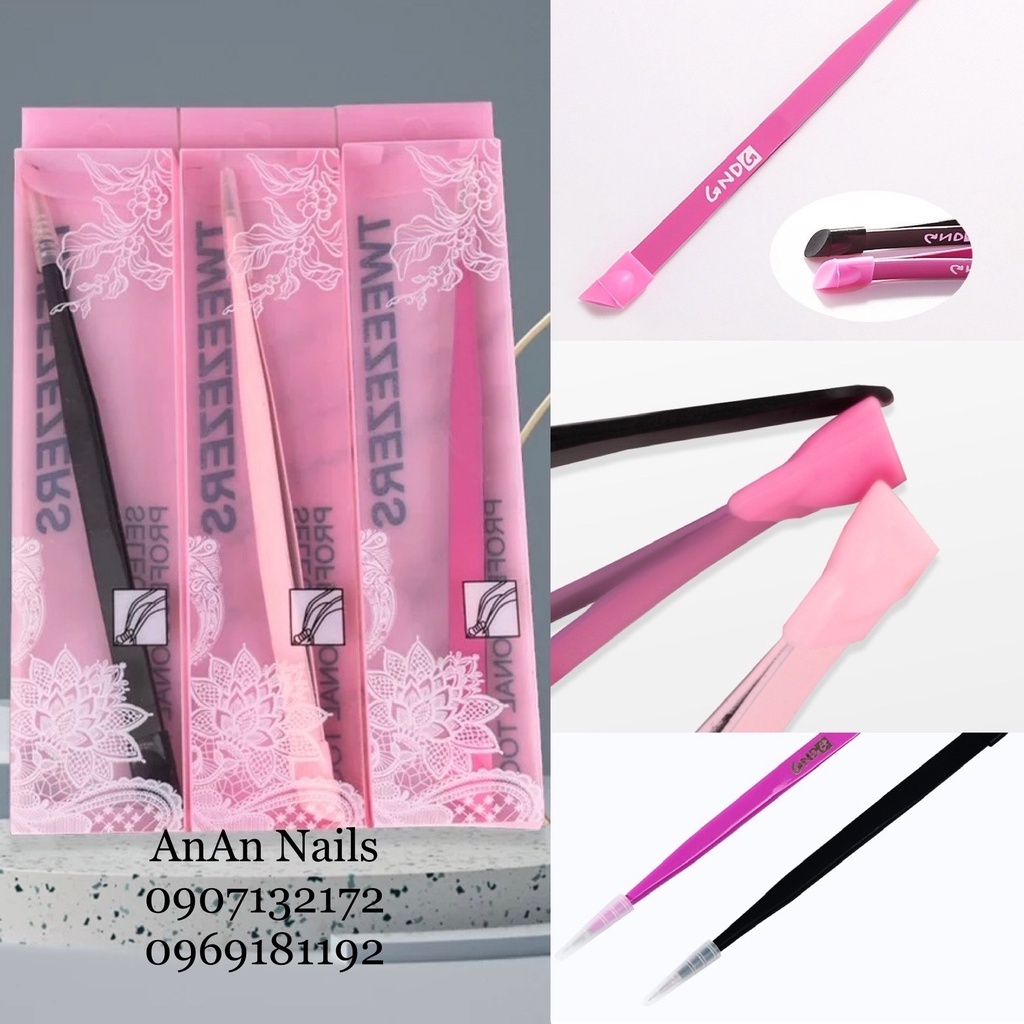 Nhíp gắp hai đầu và nhíp nail mũi cong , anannails