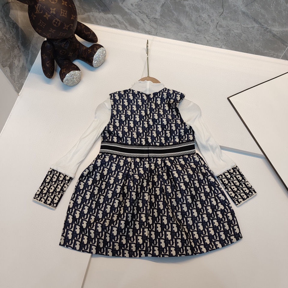 Không Có Nhãn Hiệu Trên Quần Áo1 Bộ Áo Tay Dài + Chân Váy Cotton Thời Trang Phương Tây Dành Cho Bé Gái