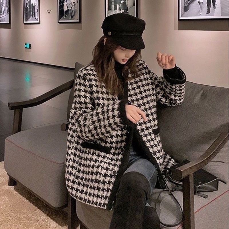 Áo Khoác Dạ Tweed Hoạ Tiết Dành Cho Nữ Phong Cách Sang Chảnh_ Hàng Order Kèm Ảnh Thật