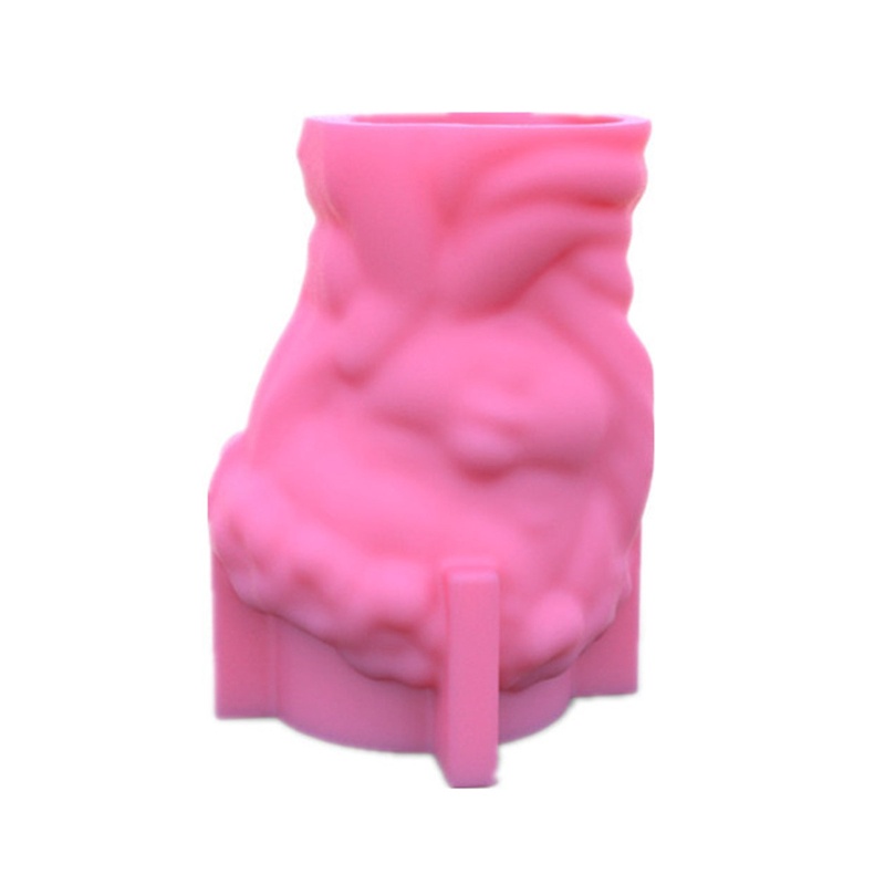 Khuôn silicone làm nến/chậu hoa hình cô gái đội vòng hoa xinh xắn