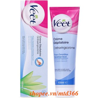 Kem Tẩy Lông 100G Veet Cho Da Nhạy Cảm Chính Hãng.