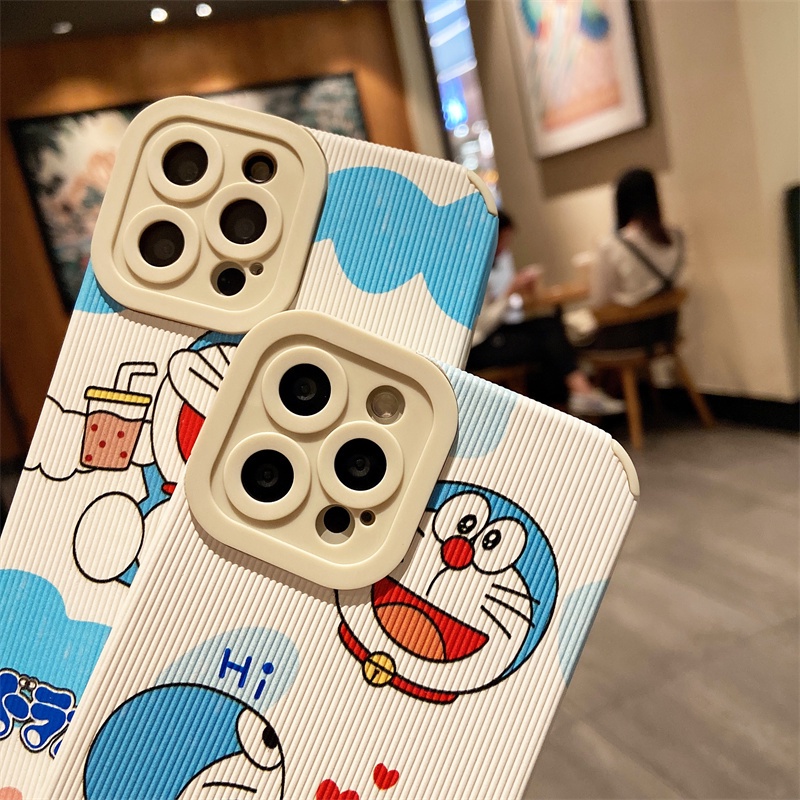 Ốp Điện Thoại Da Mềm In Hình Doraemon Cho IPhone 13 11 12 Pro Max XR X XS 12 13 mini 6/7/8 Plus se2020