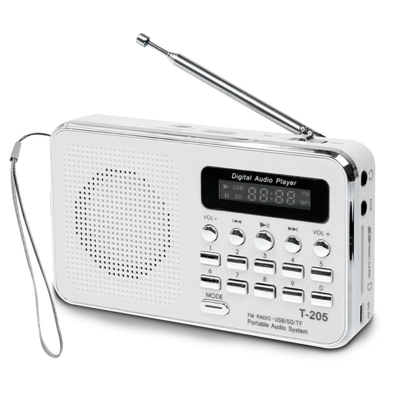 Portable Mini Am Fm Radio Stereo Speaker Support Sd/Tf Card With Usb(White)